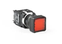 Emas D200KDK Plastik 1NC Yaylı Kare Düz Kırmızı 16 mm Buton - 1