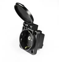 Emas EPREU1H 2P+E Pano Tipi Priz 16A Siyah Schuko Pano Tipi - 1