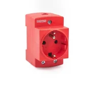 Emas EPRFR2K 2P+E Ray Tipi Priz 16A Kırmızı Fransız Pano Tipi - 1