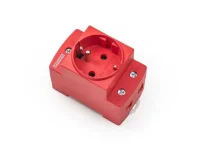 Emas EPRFR2K 2P+E Ray Tipi Priz 16A Kırmızı Fransız Pano Tipi - 2