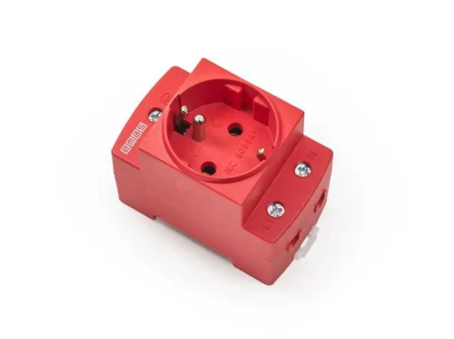 Emas EPRFR2K 2P+E Ray Tipi Priz 16A Kırmızı Fransız Pano Tipi - 2