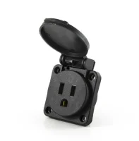 Emas EPRUS1H 2P+E Pano Tipi Priz 16A Siyah Amerikan Pano Tipi - 1