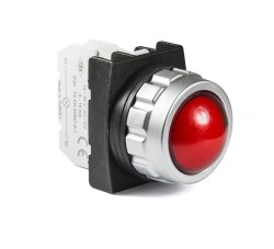Emas H060XK Plastik LED'li 12-30V AC/DC Kırmızı 30 mm Sinyal 