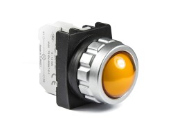 Emas H080XS Plastik LED'li 12-30V AC/DC Sarı 30 mm Sinyal 