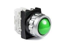 Emas H090XY Plastik LED'li 12-30V AC/DC Yeşil 30 mm Sinyal 