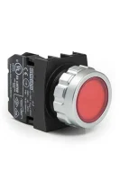 Emas H101DK Plastik 2NO Yaylı Düz Kırmızı 30 mm Buton 