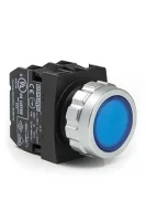 Emas H101DM Plastik 2NO Yaylı Düz Mavi 30 mm Buton 