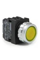 Emas H101DS Plastik 2NO Yaylı Düz Sarı 30 mm Buton 