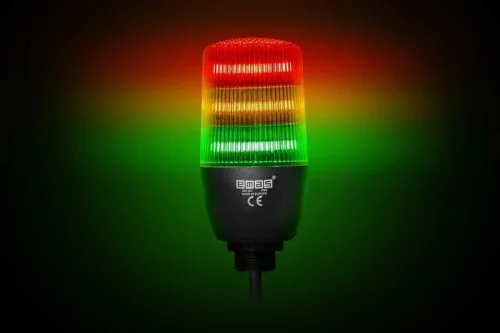 Emas IF5T024ZM05 Üç Katlı 24V DC Buzzerlı Sabit Anahtar Kontrollü M22 Vidalı LED İkaz 55mm - 1