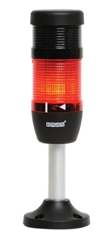 Emas IK51L024ZM03 İki Katlı 24V AC/DC Buzzerlı 100mm Borulu Plastik Ayaklı LED Kolon 50mm - 1