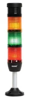 Emas IK53F024ZM03 Dört Katlı 24V AC/DC Buzzerlı Flaşör 100mm Borulu Plastik Ayaklı LED Kolon 50mm 