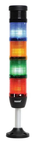 Emas IK54F024ZM03 Beş Katlı 24V AC/DC Buzzerlı Flaşör 100mm Borulu Plastik Ayaklı LED Kolon 50mm - 1