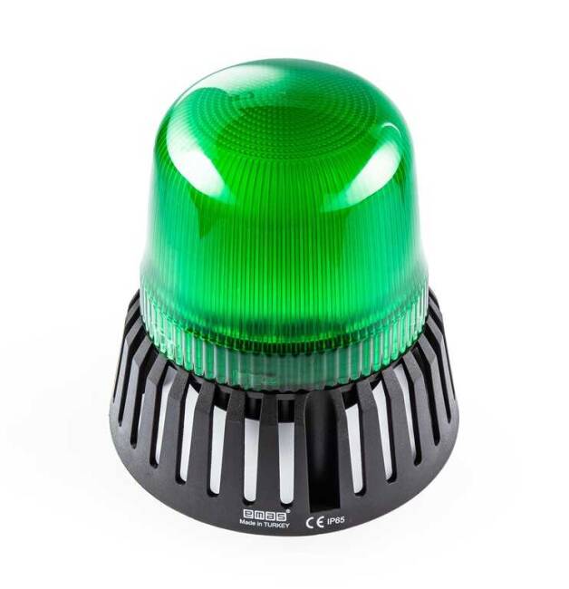 Emas IT120G024Z Yeşil 24V AC/DC Buzzerlı LED Tepe Lambası 120mm - 1