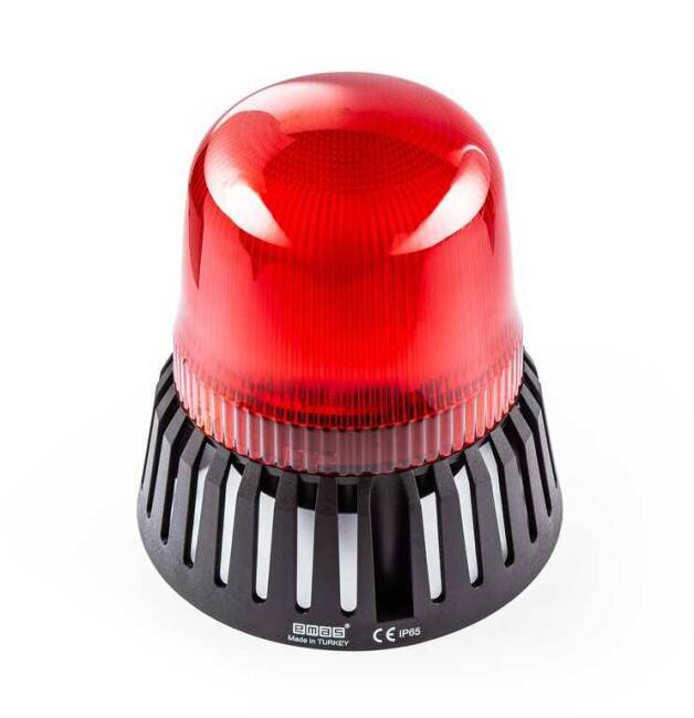 Emas IT120R024Z Kırmızı 24V AC/DC Buzzerlı LED Tepe Lambası 120mm - 1