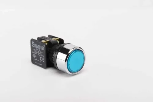 Emas KB12DM Plastik 1NC Yaylı Düz Mavi 22 mm Buton - 1