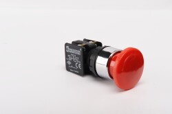 Emas KB12E Plastik 1NC Acil Stop 40 mm Çevirmeli Kırmızı 22 mm Buton 