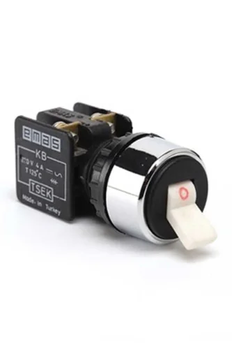 Emas KB14C Plastik 1NO+1NC Mandallı Kalıcı Beyaz (0-I) Baskılı 22 mm Buton - 1