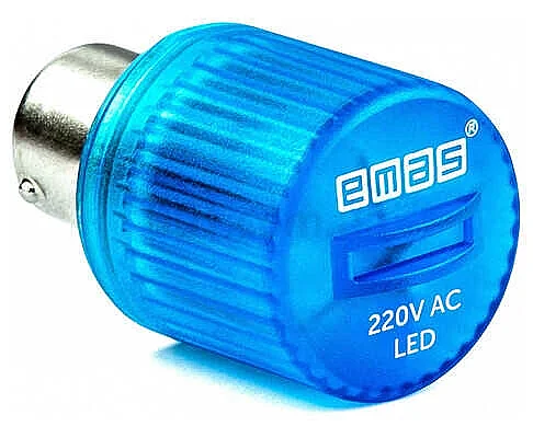 Emas LED220M 100-230V AC Mavi Ba9S Duylu LED Ampul - 1