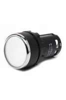 Emas MB100DB Plastik 1NO Yaylı Düz Beyaz 22 mm Buton 