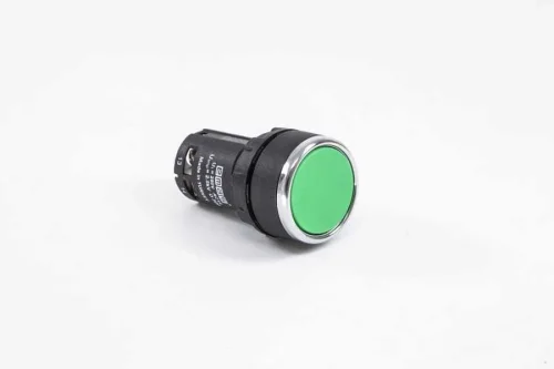 Emas MB100DY Plastik 1NO Yaylı Düz Yeşil 22 mm Buton - 1