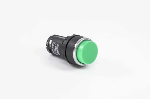 Emas MB100HY Plastik 1NO Yaylı Çıkık Yeşil 22 mm Buton - 1