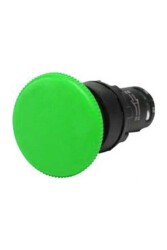 Emas MB100MY Plastik 1NO Yaylı 40 mm Mantar Yeşil 22 mm Buton 