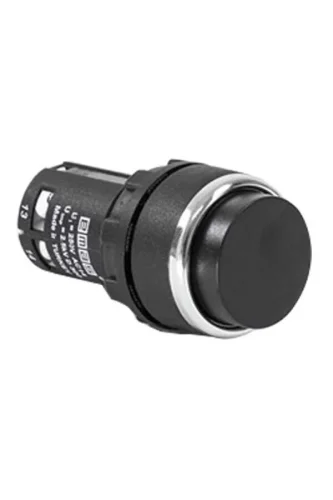 Emas MB102HH Plastik 1NO+1NC Yaylı Çıkık Siyah 22 mm Buton - 1