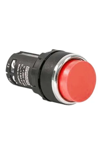 Emas MB102HK Plastik 1NO+1NC Yaylı Çıkık Kırmızı 22 mm Buton - 1