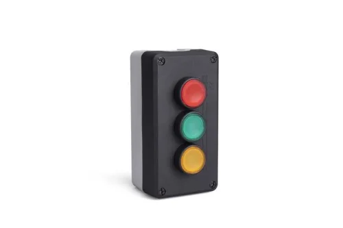 Emas P3P3C Plastik 3 Gözlü CPDDK + CPDDS + CPDDY + 3*C3CK (NO) + 3*C4CK (NC) Siyah-Gri Kumanda Kutusu - 1