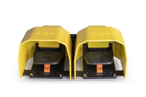 Emas PDKA22BB11 Metal Korumalı (1NO+1NC)+(1NO+1NC) Taşıma Kol Delikli Kalıcılı Çiftli Sarı Plastik Pedal - 2