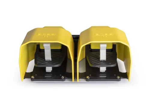 Emas PDKA22UU20 Metal Korumalı 3*(1NO+1NC)+3*(1NO+1NC) Taşıma Kol Delikli İki Kademeli Çiftli Sarı Plastik Pedal - 2