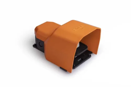 Emas PDKS11GX20T Metal Korumalı 2*(1NO+1NC) İki Kademeli Tekli Turuncu Plastik Pedal - 1