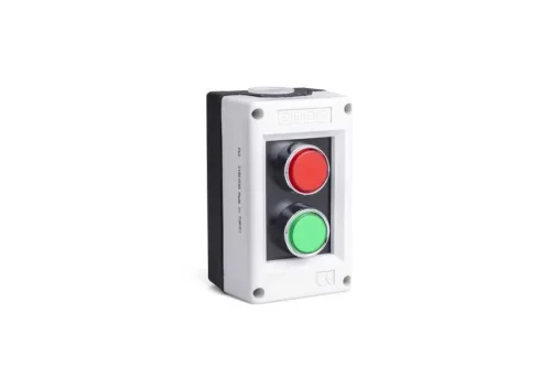 Emas PK2 Plastik 2 Gözlü DK + DY + 2*KB14K Gri-Siyah Kumanda Kutusu - 1