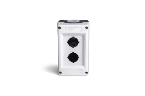 Emas PK2BOS Plastik 2 Gözlü BOŞ Gri-Siyah Kumanda Kutusu - 2