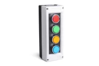 Emas PK4 Plastik 4 Gözlü DK + DY + DS + DM +4*KB14K Gri-Siyah Kumanda Kutusu - 1