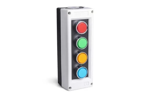 Emas PK4 Plastik 4 Gözlü DK + DY + DS + DM +4*KB14K Gri-Siyah Kumanda Kutusu - 1