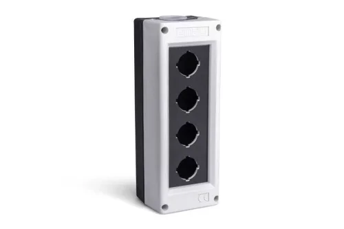 Emas PK4BOS Plastik 4 Gözlü BOŞ Gri-Siyah Kumanda Kutusu - 1