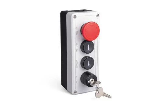 Emas PY4G11E46H40 Plasitk 4 Gözlü CP200E + 2*CP102DHOY + CP100AA20 Gri-Siyah Kumanda Kutusu - 1