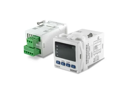 Emas RZ4D1S208K Klemensli 24VAC/DC 1CO 5A (rezistif) 0,1sn-99,59Saat Dijital Zaman Elektronik Röle - 1