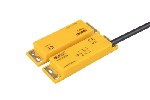 Emas SMB30RC2-B15 Plastik Sağ Çıkış 2NC+1NO 5mm 2m Kablolu 78mm Dikdörtgen Manyetik Kapı Switch - 1