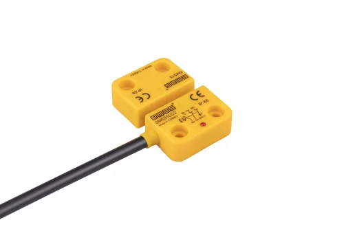 Emas SMS31LC2-S15 Plastik Sol Çıkış 2NC+1NO 5mm LED'li 2m Kablolu 22mm Dikdörtgen Manyetik Kapı Switch - 1