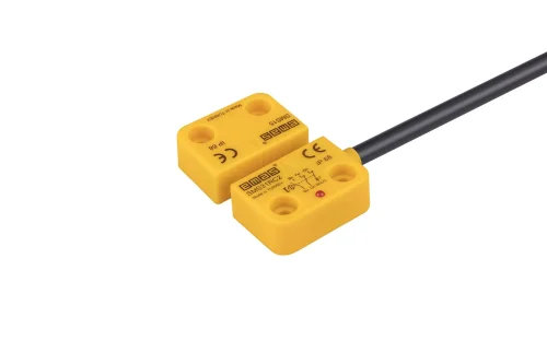Emas SMS31RC2-S15 Plastik Sağ Çıkış 2NC+1NO 5mm LED'li 2m Kablolu 22mm Dikdörtgen Manyetik Kapı Switch - 1
