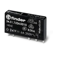 Finder 34.51.7.024.0010 24 V AC/DC 1CO 6A Ultra İnce Elektromekanik PCB Röle - 1