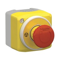 Harmony Xald Xalk Control Station Plastic Yellow Lid 1 Emergency Stop Ø40 Turn To Release İlluminated Ring White/Red Fixed 1No 1Nc 24V Ac/Dc - 1