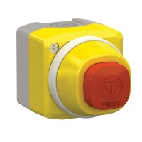 Harmony Xald Xalk Control Station Plastic Yellow Lid 1 İlluminated Emergency Stop White/Red Fixed Turn To Release 1No 1Nc 24 V Ac/Dc - 1
