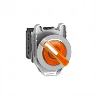Schneider Electric XB4FK125B5 Harmony XB4 Selektör Anahtar Gömülü Metal Seri Ø30 2 Pozisyonlu mandal buton LED'li 24 V AC/DC 1 NA+1 NK Sarı - 1