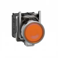 Schneider Electric XB4BW35B5 Harmony XB4 Sıva Altı Ø22 Yaylı Dönüş LED'li 24V AC/DC 1 NA+1 NK Turuncu - 1