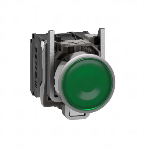 Schneider Electric XB4BW33B5 Harmony XB4 Sıva Altı Ø22 Yaylı Dönüş LED'li 24V AC/DC 1 NA+1 NK Yeşil - 1