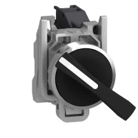 Schneider Electric XB4BJ33 Harmony XB4 Uzun Mandal Buton Ø22 3 Konumlu Sabit 2 NA Siyah - 1