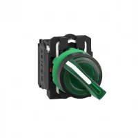 Schneider Electric XB5AK123B5 Harmony XB5 Mandal Buton Ø22 2 Konumlu LED'li 24V AC/DC 1NA+1NK Yeşil - 1